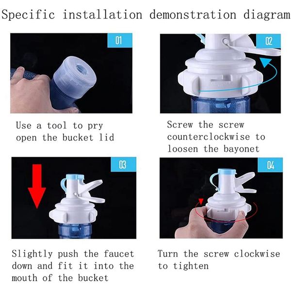 4 -Pack -Wasserspenderventil, Wasser -Krug -Spenderventil Wasserkappen Kappe Flaschenauslauf wiederverwendbares Plastik -Spigot -Wasserhahn Wasserhahn