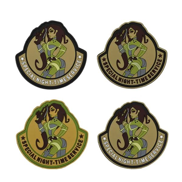 PVC Sexy Girl Hookloop Patch tattico bracciale militare Speciale Night Service Badge Patch per l'adesivo punk di abbigliamento