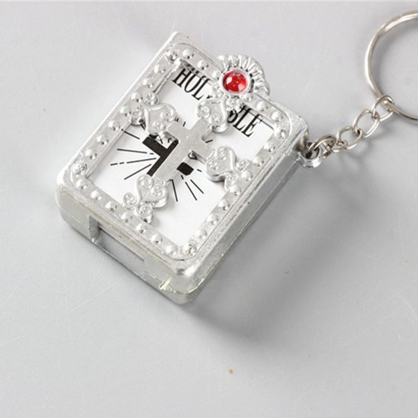 Kreative Mini Holy Bible Keychain Religiöse Jesus Buch Keyrings Schmuckgeschenke für Freunde Christian Souvenirs Anhänger Großhandel Großhandel