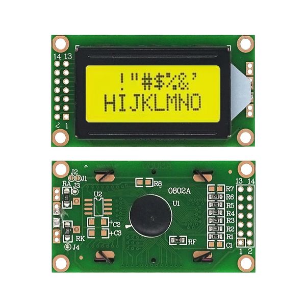 0802 LCD -Modul 8 x 2 Zeichenanzeige 3.3V / 5V LED LCD Hintergrundbeleuchtung für Arduino DIY Kit