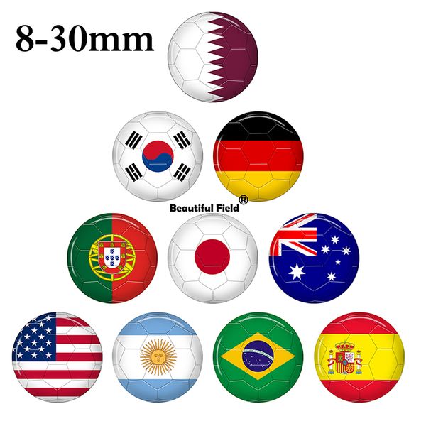 Catar Brasil Argentina Portugal Espanha Alemanha Photo Glass Cabochons redonda redonda de pedra snap snap nacional de futebol mundial