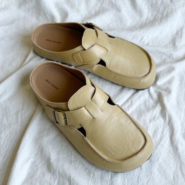 Slippers Womens Summer Summer Style Simples Solid Color Slip-On Shop-On Mule Shoes Slingback Casual Banquet Party