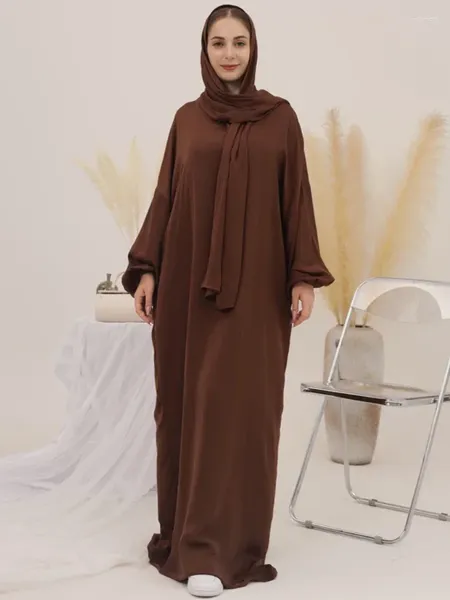 Roupas étnicas Ramadan One Piece Jilbab Com capuz Abaya Vestido de oração de hijab muçulmano com cachecol preso dubai abayas para mulheres islã kaftan