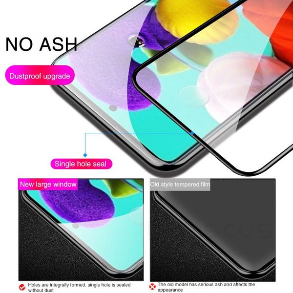 Volles Abdeckglas für Samsung Galaxy A53 5G A13 A23 A33 A73 A03 CORE M53 M33 M23 A24 A54 A04 9D -Bildschirmschutzschutz