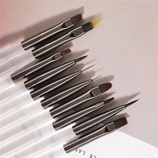 1pc Nail Art Pinsel Acrylmalerei Zeichnen Schnitzdoting Pen Professionell Flachfan -Liner Nagel 3D Design DIY Manicure Tools