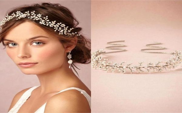 Настоящее изображение в Stock Sparkly Princess Bridal Headsiece Жемчужное свадебное обож для свадебных волос.