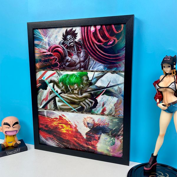 Anime One Partiche Figura 3D Lenticular Anime Poster Pintura de Pintura de parede decoração de parede Arte decoração de casa adesivo de parede Presentes de brinquedo infantil