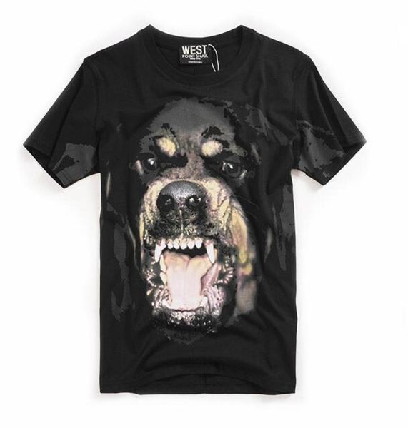 Punk Men Fashion T Roomts Rottweiler Print Prunt