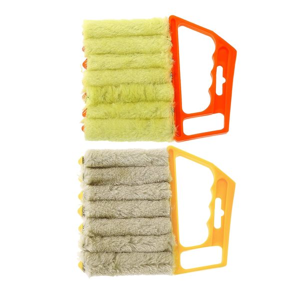 2x Fırça Mikrofiber Venetian Kör Temiz Toz Temizleyici Çabuklar Mini Sütör Pencere Temizleme Fırça Hava Duster Temizleyici