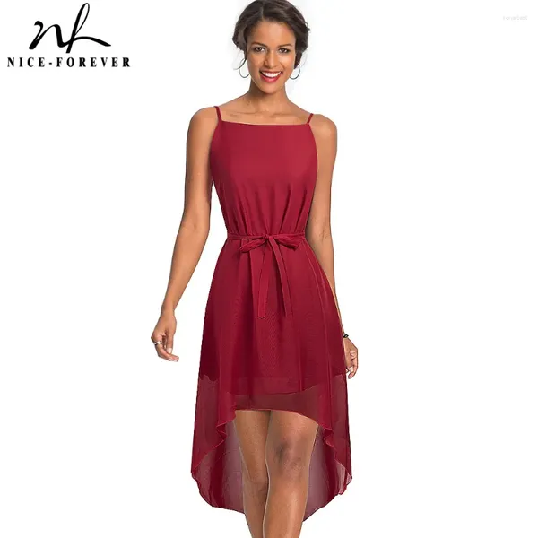 Vestidos casuais Bela praia bohemiana de verão com tira de chiffon Mulheres Dress Flued 368