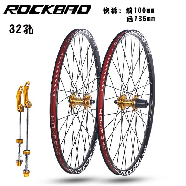 Rockbao 24/26/27.5/29 inç dağ bisikleti mtb off road bisikleti tekerlek seti disk fren 4 rulings7-12speed hızlı serbest bırakma bisiklet çarkı