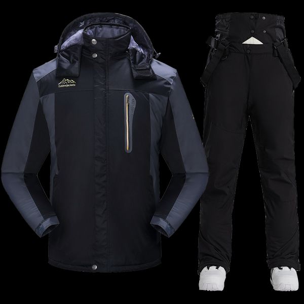 -30 Termo de esqui masculino Snowboard de snowboard de inverno Desgaste do uso de homens de neve ao ar livre calças de neve para o marido à prova de vento com capuz