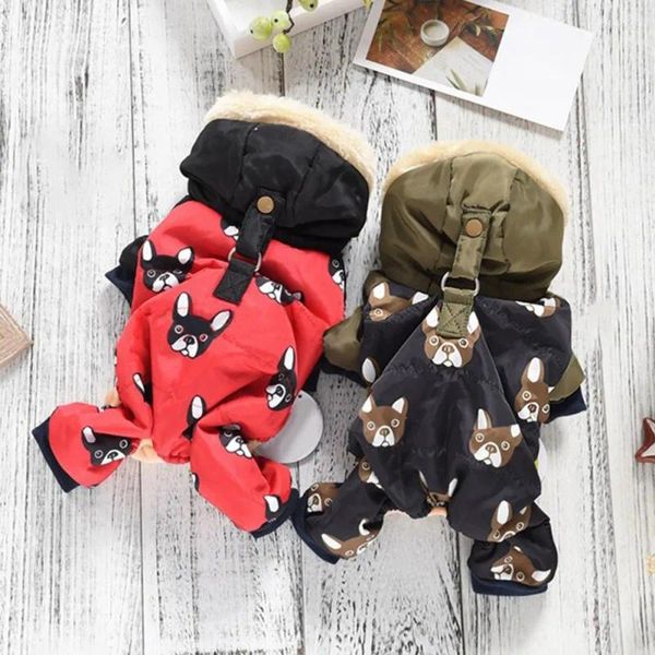 Hundebekleidung Winter Haustierkatze Welpe Kleidung süß gedruckt warmes Fleece gepolstertes Mantel für kleine mittelgroße Accessoires 8Sizes