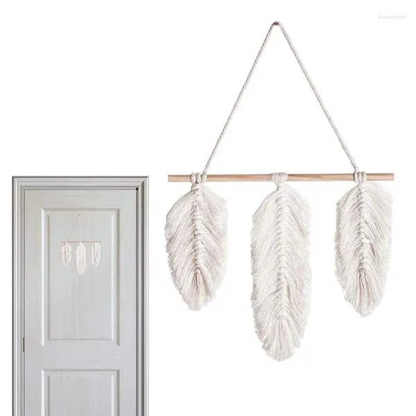 Taquestres Boho Art Wall Art Decoração da sala Bohemian com tassels Pictures pendurados folhas trançadas presentes para meninas mulheres irmãs tia