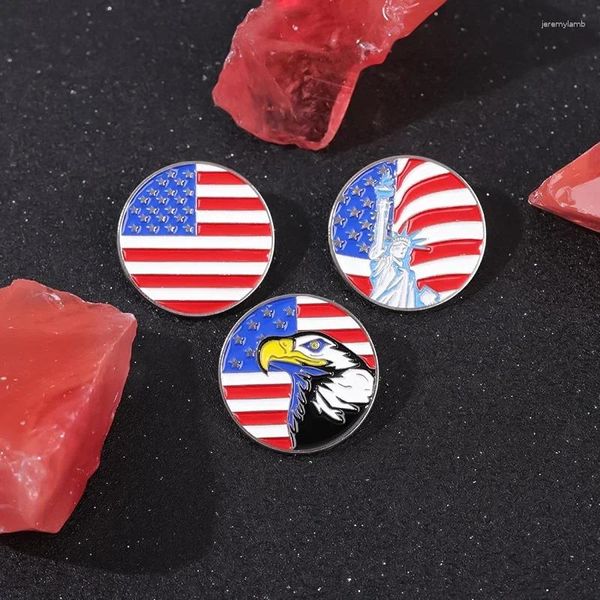 Spille US Flag Pin Pins Statue Custom of I Heart USA Eagle per Backpack Bassughi Giochi di gioielli