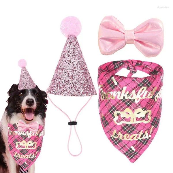 Dog Apparel Birthday Bandana Tie Bow Tie Pet Party Favors Dogs Transumes Supplies for Small and Puppies