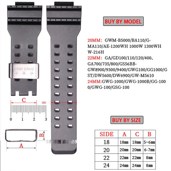 18/20/22/24mm Metal İzleme Kayışı Tutucu Döngüsü Casio GWG1000 GG1000 GG1000 GA110/700 DW5600/6900 Bant Keeper Ring