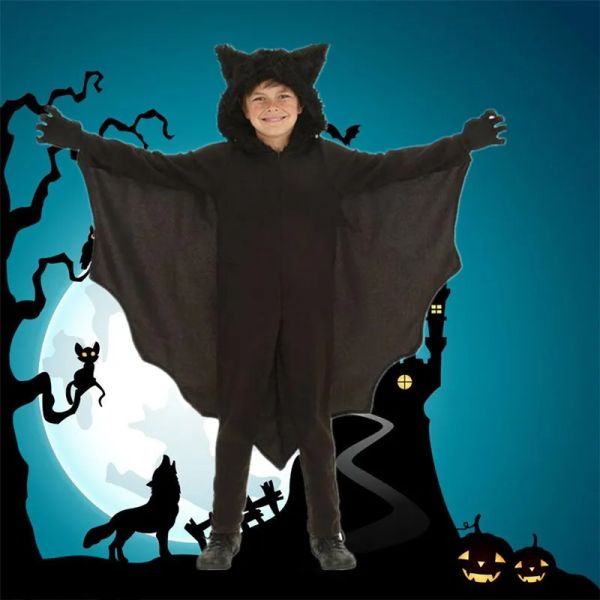 Halloween Bat Vampire Kids Costume Anime Black Bat Bat Deluxe Games Games Games COSPLAY CARNIVAL GUAVES ABILITÀ