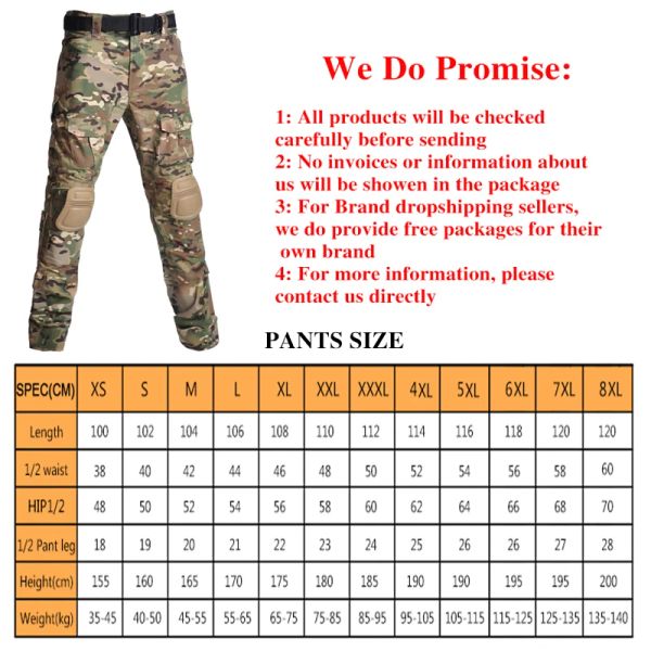 Taktik pantolon erkekler pedler ile pantolonla savaşırlar askeri giyim ordusu Airsoft pantolonlar kamuflaj multicam av giysileri