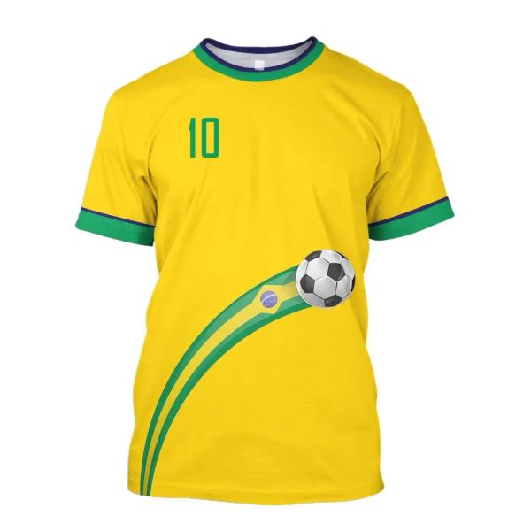 2023 T-shirt Nuovo Brasile Jersey Design Fine Design Brasiliano Shirt O Neck Team di calcio Overszed Team Casual Streetwear Mens Abbigliamento