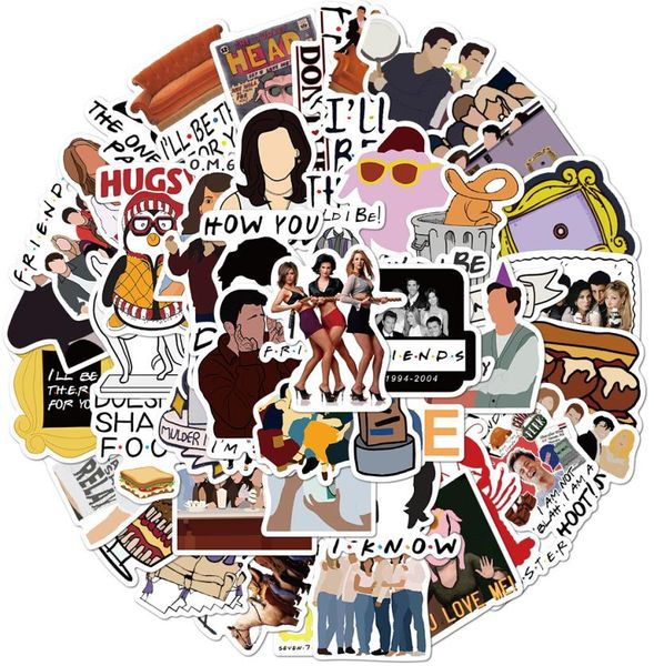 50pclot Friends TV Show Sticker Paster Vintage Funny Decal Scrapbooking Telefono Adesivi per laptop Denni 8061784