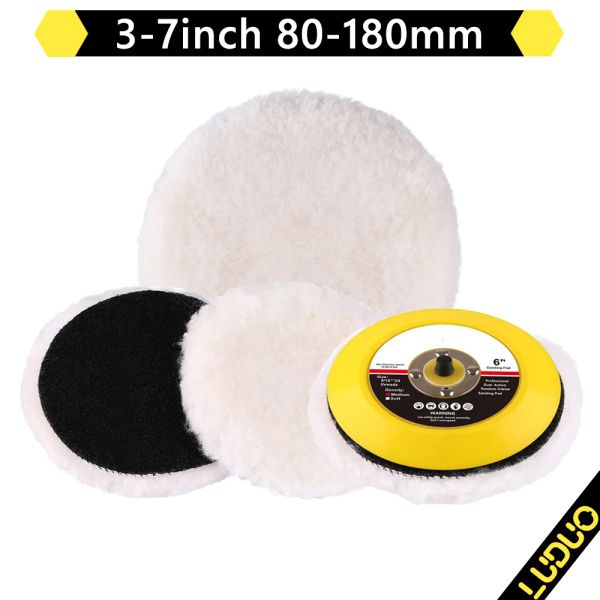 3/4/5/6/7 Zoll Auto Politur Pads Disc imitiert Wolle weiche Polierbeutel Buffing Pad Auto Body Waxing Puffer Politur Pflegewerkzeuge