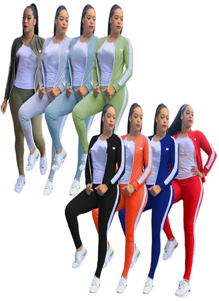 Women Fall Fall Autunno inverno abbigliamento nero da pista percorsi per abbigliamento sportivo Jackettshirtpants a maniche lunghe 3 pezzi set casual outfi5144892