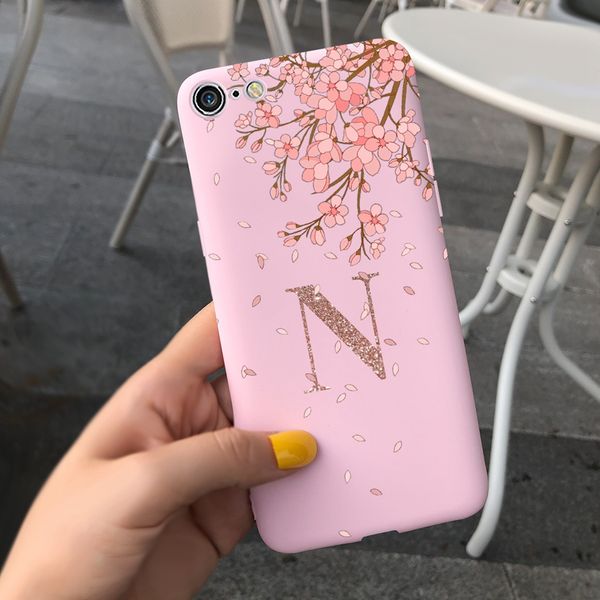 Para Apple iPhone 7 8 Plus Caso Cute Crown Letters Caso de telefone Silft Silicone Bumper para iPhone 8 7 iPhone7 iPhone8 Plus Tampa traseira