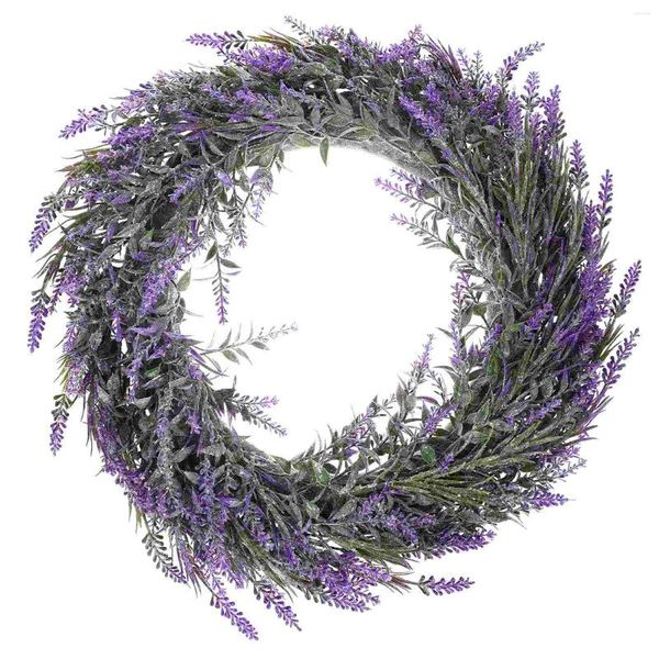 Fiori decorativi squisiti falsi ghirlanda di fiori falsi pendente lavanda artificiale appesa adorna (viola)