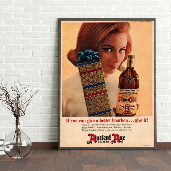 Vintage 1960'lar ünlü alkol holdrink reklamı poster viski bira cin tuval baskılar duvar sanat resimleri ev bar kulüp dekor