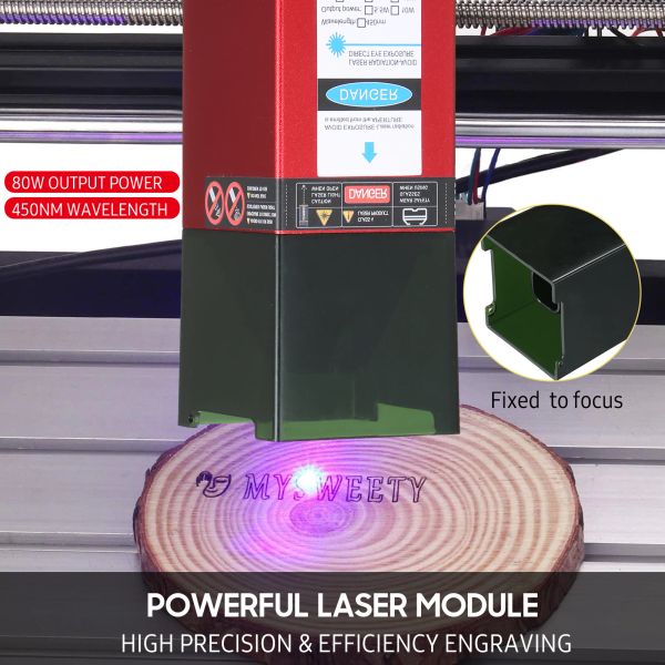 450 Nm 80W/40W/30W Lasermodul fester Brennweite Lasergravurkopf Hochgeschwindigkeit Lasergraver CNERTER 3D -Drucker CNC -Router