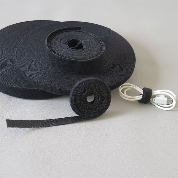 5m/Los 10mm 20mm Magic Hook und Loop Tape Doppelte Selbstklebstoffverschluss für Fliegekabeldaten Kabelgurte Desktop-Kleidungsstückzubehör