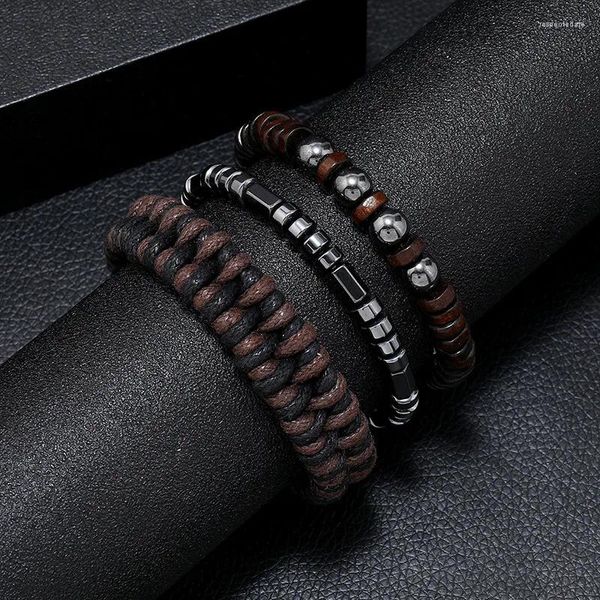 Bracelets de charme Trendy 3pcs Men Bracelet Set