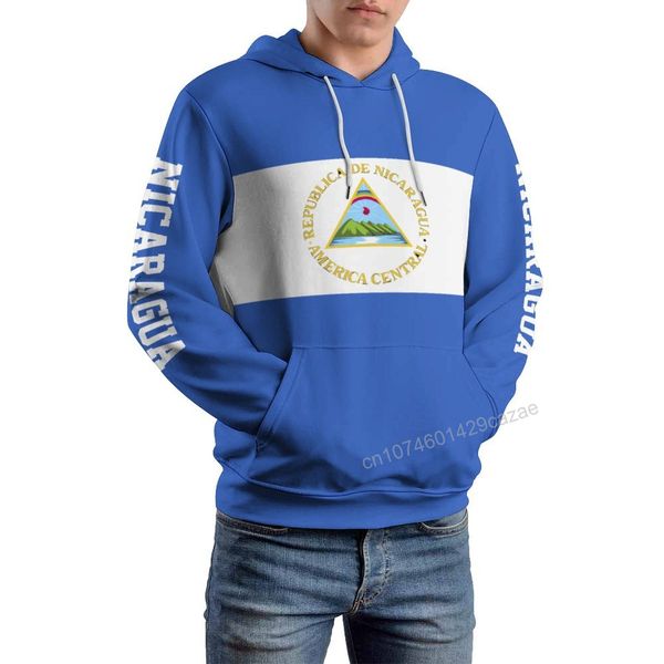 Bandiera di campagna Nicaragua con cappuccio 3D poliestere di poliestere da donna harajuku felpa con cappuccio per pullover casual unisex