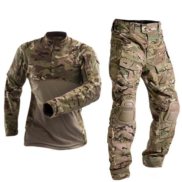 T-Shirts Männer Taktischer Kampf Airsoft-Shirt Outdoor Military Uniform Armee Kleidung Multicam-Hemden Camo Hunting Fischerei Langarm