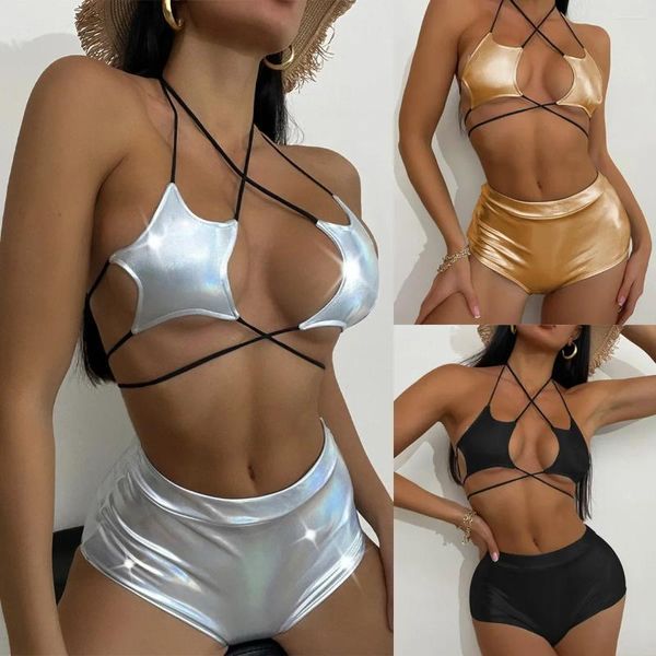 Женские купальники с двумя частями Swimsuit Women Star Serecin Serice Sexy Bra Thong Bikini 2024 пляжный купальный костюм Bandeau Biquini