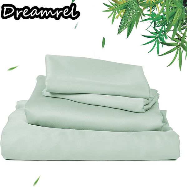 Folhas de cama de 4/6pcs de cama de cama de cama 100% folhas de bambu 100% amigável hotel grátis hotel seda