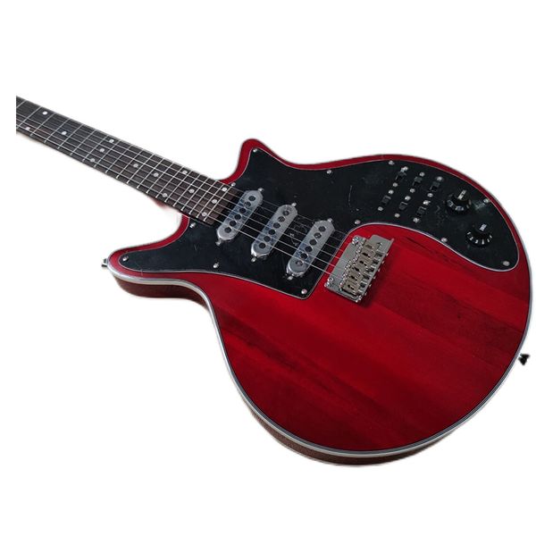 Özel Vintage kırmızı 6 telli elektro gitar kamyonet ve siyah anahtar
