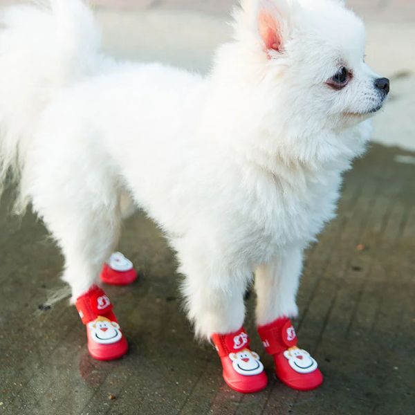Scarpe da pioggia per animali domestici Anti Slip impermeabile per cagnolini per cagnolini scarpe da pioggia per gatti stivali di gomma per cucciolo di gatto S-XL