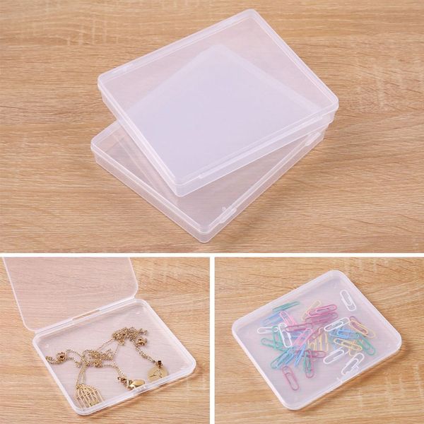 Sizse Square Sundries Organizzatore di scatole da imballaggio in plastica per piccole scatole di stoccaggio trasparente perline per perle