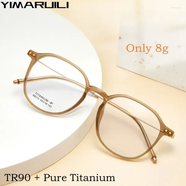 Óculos de sol Quadros yimaruili moda Ultra-light flexível TR90 Eyewear Men retro redo