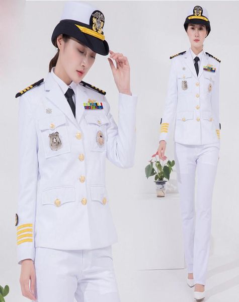 Internationale Marine -Frau Uniform Luxusyacht Kapitän Kleidung Globale US Europe Navy Dinner Party Kleidungsstücke Auftritte Anzüge Madam8273359