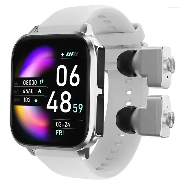 Relógios de pulso T22 TWS Two-in-One Watch Ultra Heart Sleep Sleep Music Control passo a passo Multi-Sports Smart