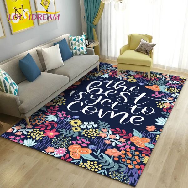 3d frische Blumenpflanze Blatt-Fläche REPWIRT, Teppichteppich für Wohnzimmer Schlafzimmer Sofa Fußmatte Dekoration, Küche Nicht-Schlupfbodenmatte