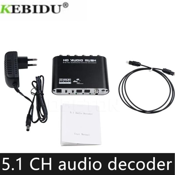 Connettori KEBIBUMEI DECODER AUDIO DECODER OPTICAL Digital su amplificatore 5.1R Amplificatore analog