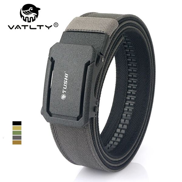 Cinturão militar de vatlty para homens robustos nylon metal automático Cinturão de serviço de fivela tática Curdura externa IPSC Acessórios 240322