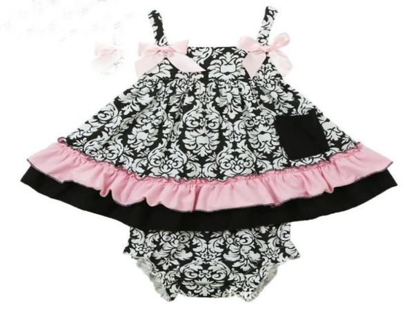 Summer Baby Set Girls Flower Ruffles Tops PP Shorts 2Pcs Outfits Kids Baby Sets Set Cotton Sport Infant Clothing 105999267261
