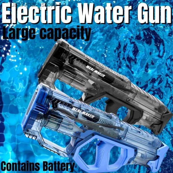 Kum Oyun Su Eğlencesi Elektrikli Su Tabancası Yaz Çocuk Oyuncak Dış Mekan Güçlü Su Tabancası Tam Otomatik Yüksek Kapasite Çocuklar İçin Oynatma Waterguun L47