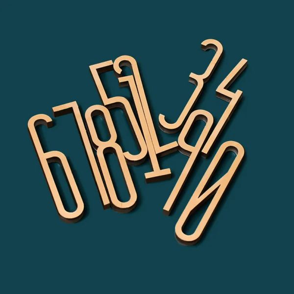 Numero 3D Plate Numero porta nordico Golden English Alphabet Creative Decor Creates Adesive Letters Apartment House Numero Sticker