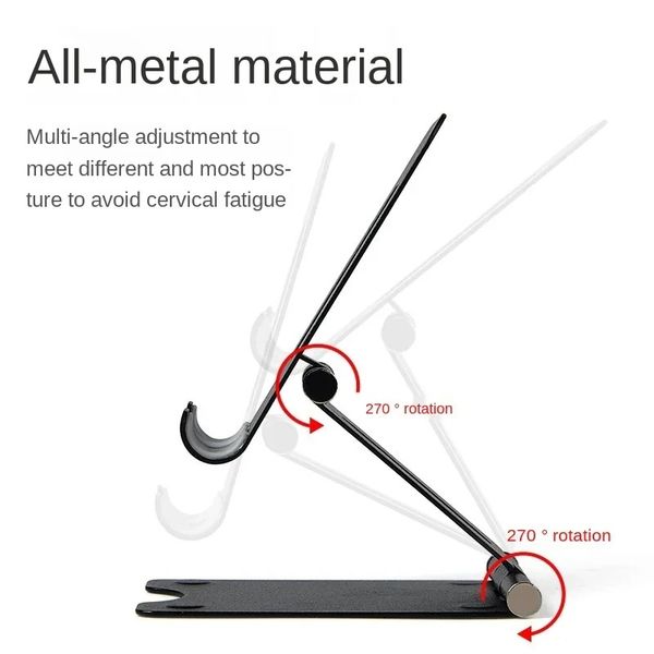 2024 Metal Desktop -Tablethaltertabelle Mobile faltbare Support Desk -Handyhalter -Stand für iPhone iPad einstellbare Ständer sicher,